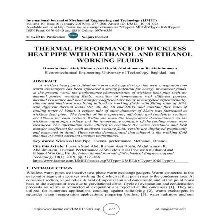 Performance investigation of closed loop pulsating heat pipe with ...