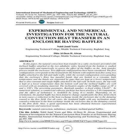 Study on Natural Convection in a Square Cavity with Wavy right vertical ...