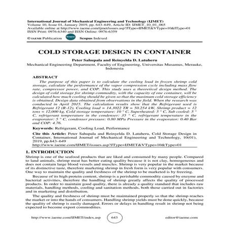 Design and claculation load of cold storage | PPTX