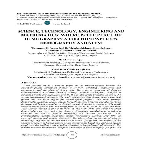 Women in STEM: Closing the Gender Gap to National Transformation | PDF