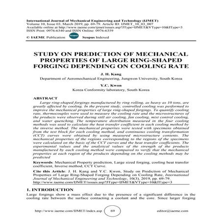STUDY ON PREDICTION OF MECHANICAL PROPERTIES OF LARGE RING-SHAPED FORGING DEP...