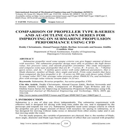 COMPARISON OF PROPELLER TYPE B-SERIES AND AU-OUTLINE GAWN SERIES FOR IMPROVIN...