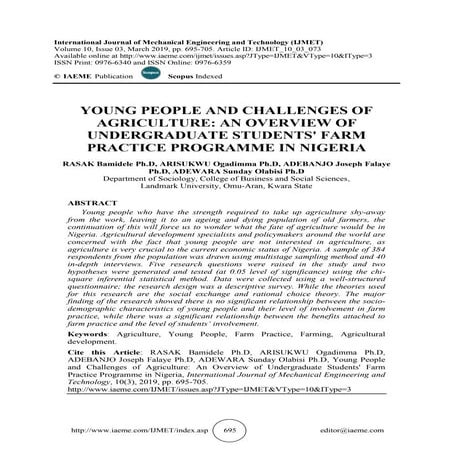 Role of youth in rural development | PDF