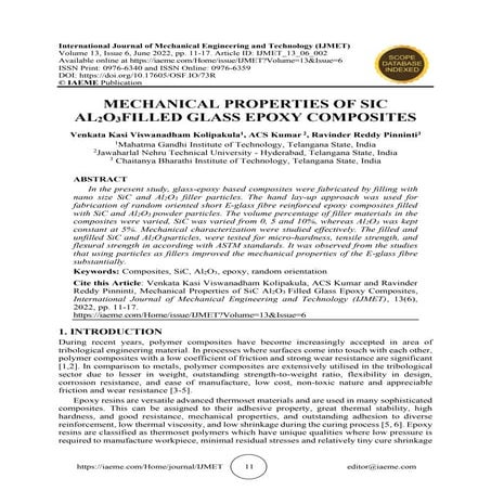 MECHANICAL PROPERTIES OF SIC AL2O3FILLED GLASS EPOXY COMPOSITES