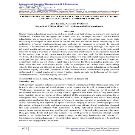 The Impact of Social Media Marketing on Consumer Behavior: A ...