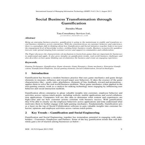 Social Business Transformation through Gamification