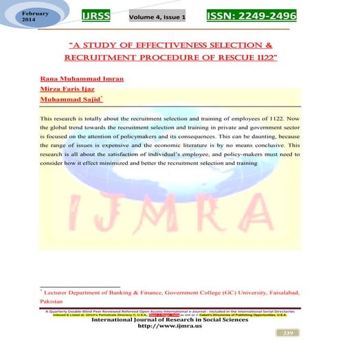 1122 pakistan, Effectiveness of Human Resource practices