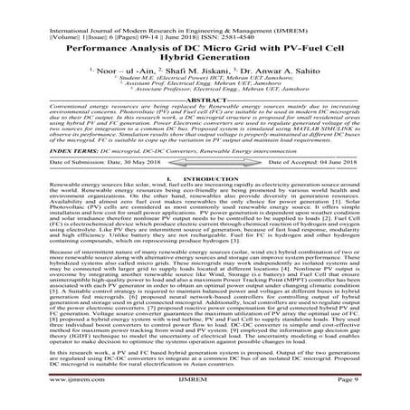 Performance Analysis of DC Micro Grid with PV-Fuel Cell Hybrid Generation