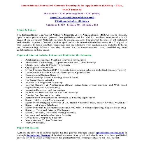 International Journal of Network Security & Its Applications (IJNSA) | PDF