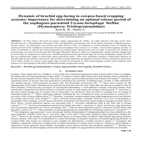Dynamic of bruchid egg-laying in cowpea-based cropping systems: importance fo...