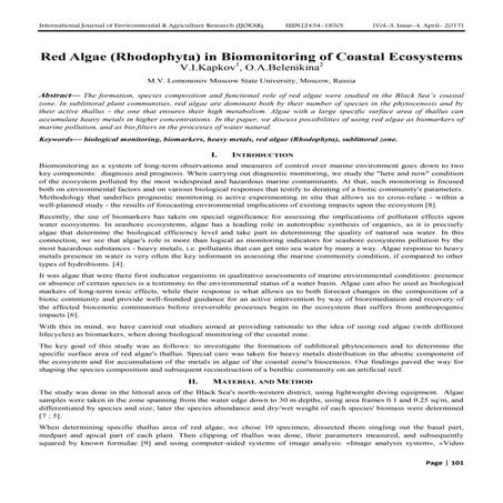 Red Algae (Rhodophyta) in Biomonitoring of Coastal Ecosystems 
