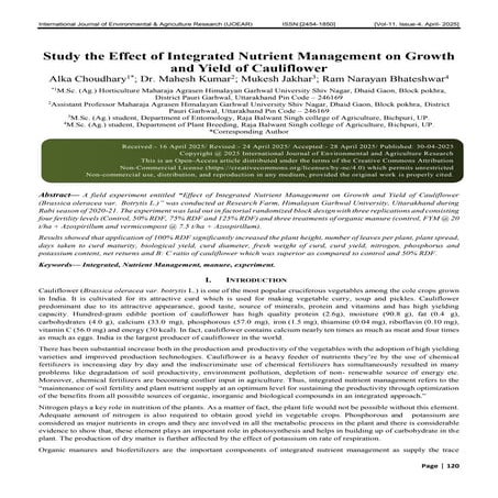Study the Effect of Integrated Nutrient Management on Growth and Yield ...
