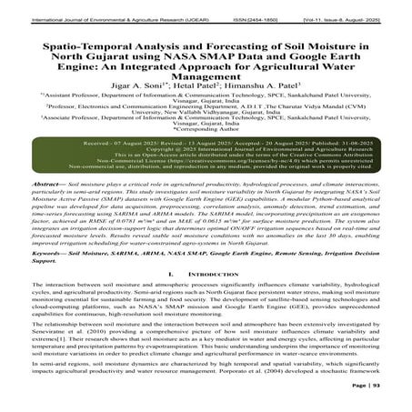 Spatio-Temporal Analysis and Forecasting of Soil Moisture in North ...