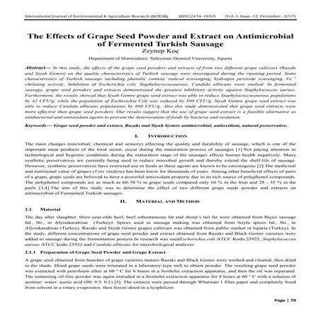 The Effects of Grape Seed Powder and Extract on Antimicrobial of ...