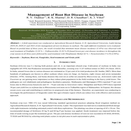 Management of Root Rot Disease in Soybean | PDF