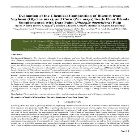 Evaluation of the Chemical Composition of Biscuits from Soybean ...