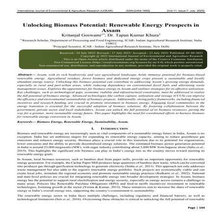 Unlocking Biomass Potential: Renewable Energy Prospects in Assam | PDF