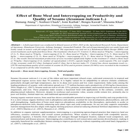 Effect of Bone Meal and Intercropping on Productivity and Quality of ...