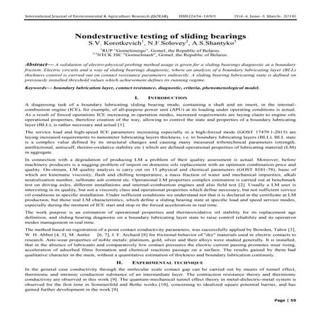 Nondestructive testing of sliding bearings