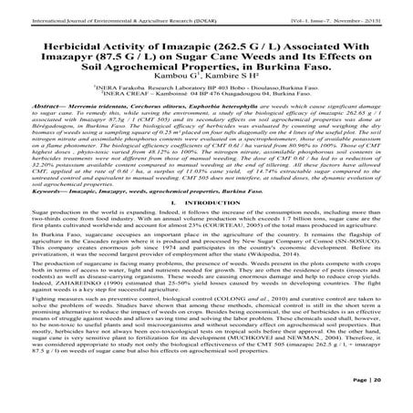 Herbicidal Activity of Imazapic (262.5 G / L) Associated With Imazapyr (87.5 ...