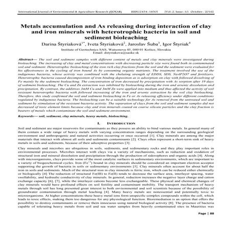 Metals accumulation and As releasing during interaction of clay and iron mine...