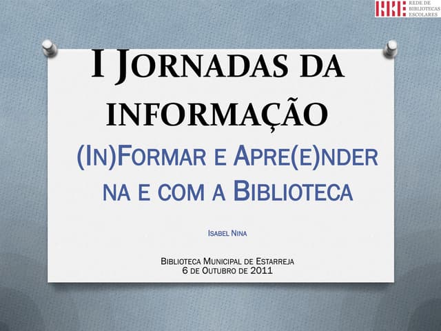  I Jornadas da Informação - (In)For...