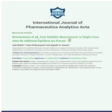 International Journal of Pharmaceutica Analytica Acta