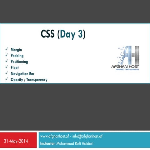 CSS_Day_Three (W3schools) | PPT