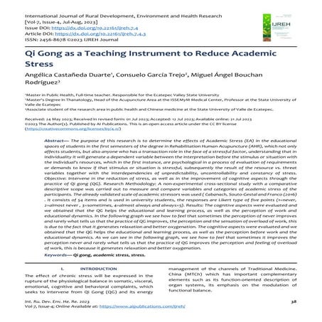 Qi Gong as a Teaching Instrument to Reduce Academic Stress