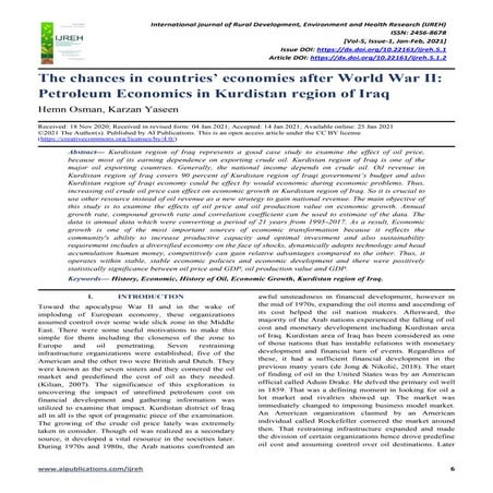 The chances in countries’ economies after World War II: Petroleum Economics i...