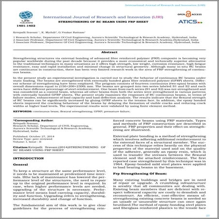 STRENGTHENING OF RC BEAMS USING FRP SHEET