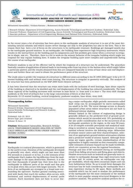 PERFORMANCE BASED ANALYSIS OF VERTI...