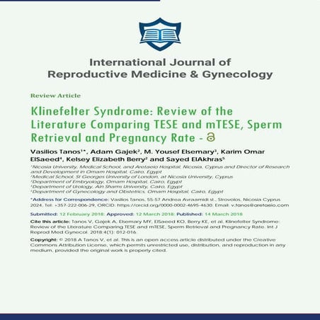 International Journal of Reproductive Medicine & Gynecology