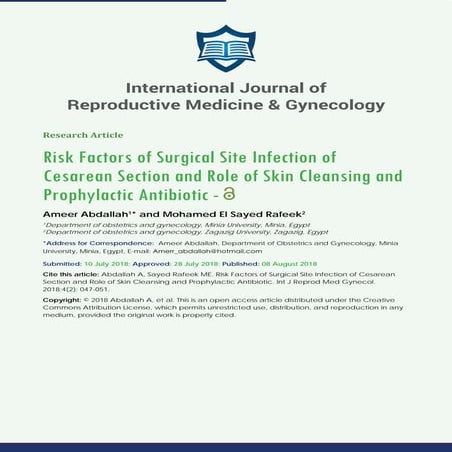 International Journal of Reproductive Medicine & Gynecology