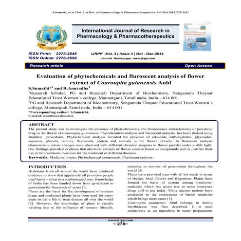 Formulation and evaluation of couroupita guianensis and it's botanical ...