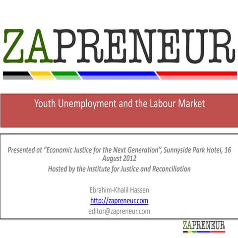 Ijr presentation youth unemployment