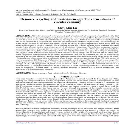 Resource recycling and waste-to-energy: The cornerstones of circular economy