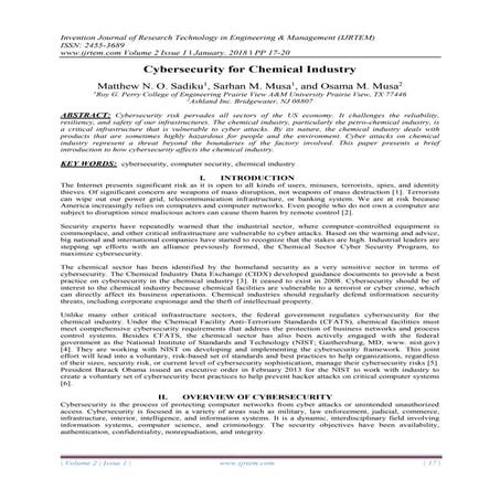 Cybersecurity for Chemical Industry