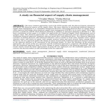 A study on financial aspect of supply chain management