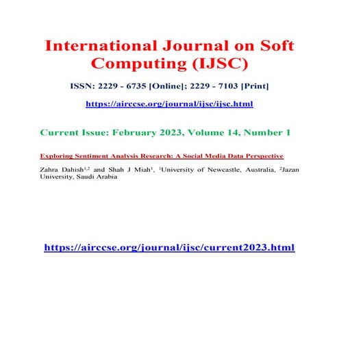 Current Issue February 2023 Volume 14 Number 1 Table Of Contents