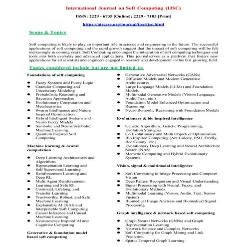 International Journal on Soft Computing (IJSC) | PDF