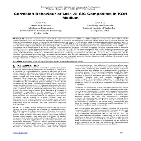 Corrosion Behaviour of 6061 Al-SiC Composites in KOH Medium