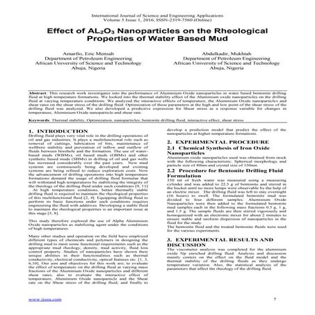 Effect of AL2O3 Nanoparticles on the Rheological Properties of Water ...