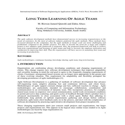 LONG TERM LEARNING OF AGILE TEAMS