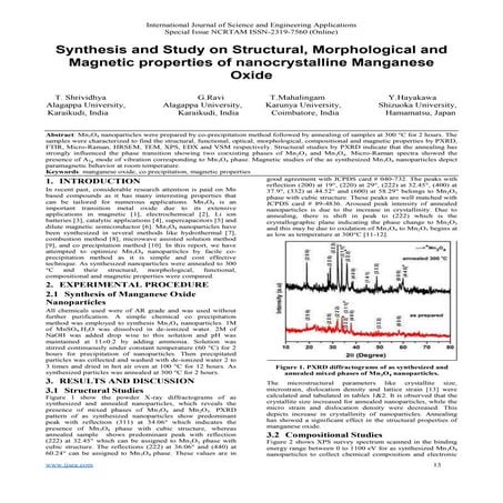 Synthesis and Study on Structural, Morphological and Magnetic properties of n...