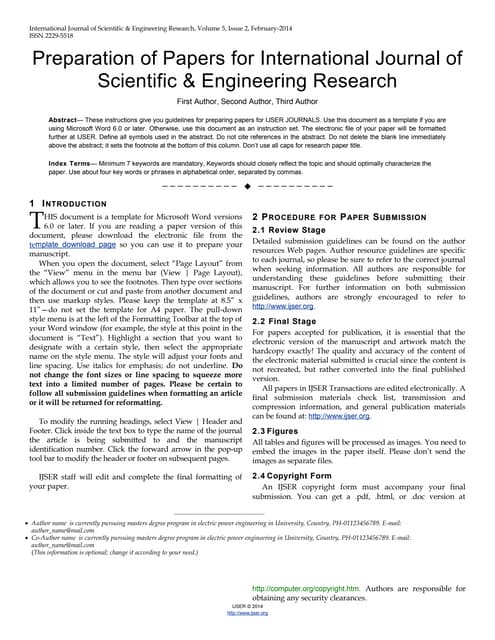 IJSER Template (International Journal of Scientific & Engineering Research- i...