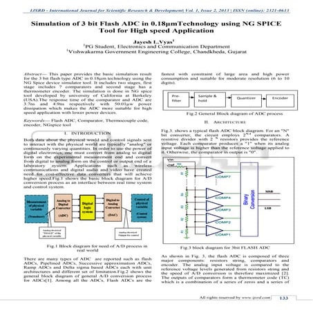 Simulation of 3 bit Flash ADC in 0.18μmTechnology using NG SPICE Tool for Hig...
