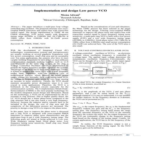 Implementation and design Low power VCO