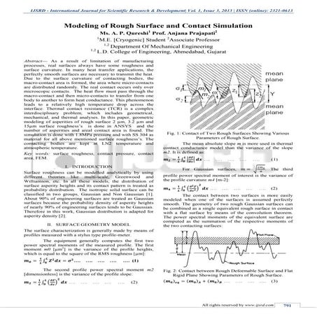 Modeling of Rough Surface and Contact Simulation