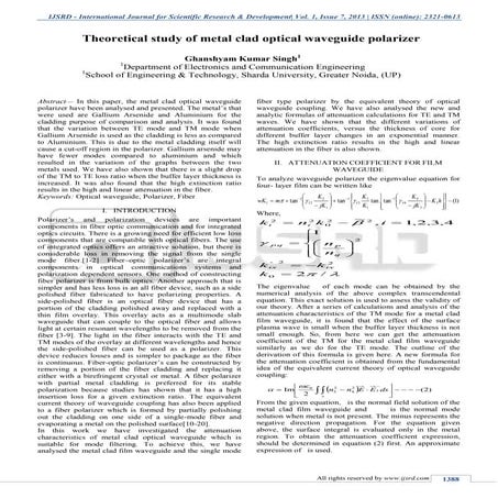 Theoretical study of metal clad optical waveguide polarizer
